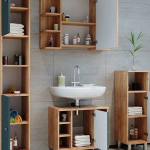 Salle de bains Fynn (4 éléments) Vert - Imitation chêne - 80 x 190 x 32 cm