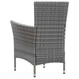 Garten-Essgruppe (9-teilig) 3001857-1 Grau - Kunststoff - Polyrattan - 90 x 75 x 190 cm