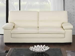 Couchgarnitur MIMAS 2er-Set Weiß - Echtleder - 89 x 97 x 210 cm