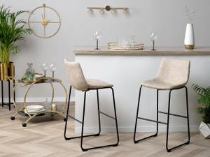 Tabouret de bar FRANKS Beige - Noir