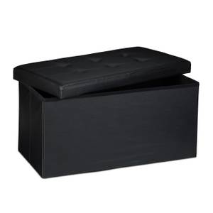 Tabouret pliant similicuir pouf pliable Noir