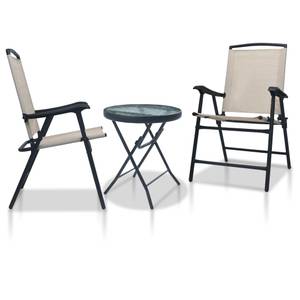 Bistro-Set (3-teilig) 3001705 Schwarz - Cremeweiß - Weiß