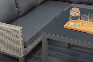 Dining Lounge Set Maya Alu / Polyrattan Grau - Metall - Polyrattan