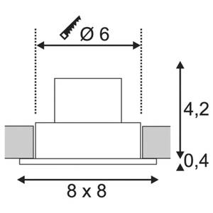 Einbaustrahler Patta Schwarz - 8 x 8 cm