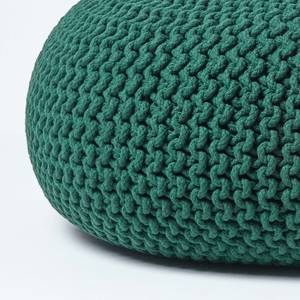 Großer Strickpouf 100% Baumwolle Dunkelgrün