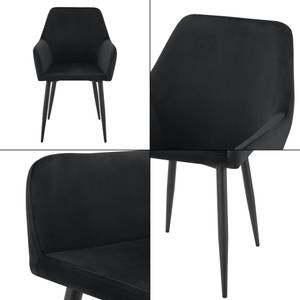 Lot de 2 chaises de salle à manger Noir - Métal - 57 x 86 x 56 cm