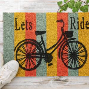 Tapis design vélo Rouge - Turquoise - Jaune - Fibres naturelles - Matière plastique - 60 x 2 x 40 cm