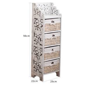 Chiffonnier RE4295 Blanc - Bois massif - 22 x 98 x 29 cm