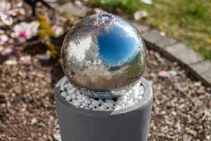 Led Gartenbrunnen FoBoule Grau - Kunststoff - 30 x 75 x 30 cm