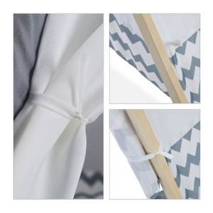Tipi Zelt für Kinder Braun - Grau - Weiß - Holzwerkstoff - Textil - 92 x 92 x 120 cm