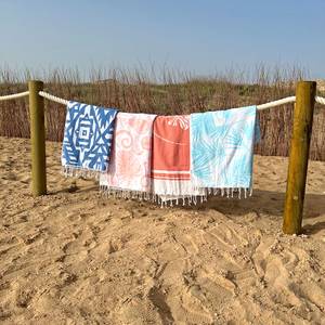 Fouta de plage Naf Naf SELVA Rose foncé - Textile - 90 x 170 x 170 cm