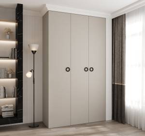 Drehtürenschrank Como 1 Beige - Schwarz - Hellgrau - 140 x 40 cm