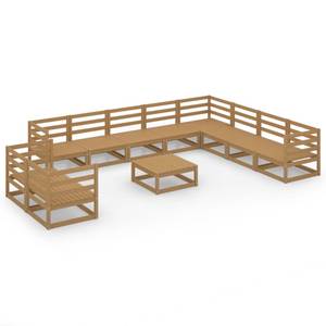 Garten-Lounge-Set (11-teilig) 3009707-1 Braun - Massivholz - Holzart/Dekor - 70 x 30 x 70 cm