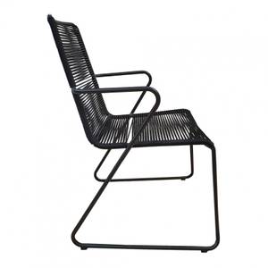 2 chaises jardin noir avec cordage Noir - Métal - 62 x 90 x 57 cm
