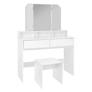 Coiffeuse + tabouret ML-DESIGN Set Blanc - Bois manufacturé - 40 x 140 x 100 cm