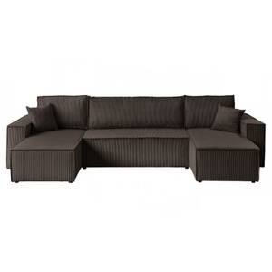 Gepolstertes Sofa CARLOS U Cord Poso 04 Grau - Holzwerkstoff - 315 x 83 x 142 cm