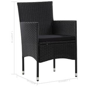 Ensemble de canapés (lot de 4) 3002315 Noir - Métal - Polyrotin - 40 x 36 x 60 cm