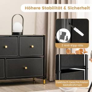 Stoffkommode VL32431NW Schwarz - Holzwerkstoff - 30 x 59 x 100 cm