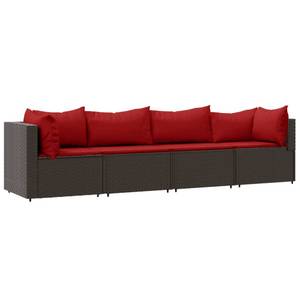 Salon de jardin 3029629-3 (lot de 4) Marron - Rouge