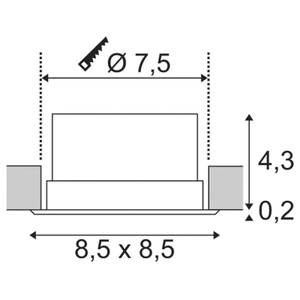 Einbaustrahler Square Horn 5 x 9 x 5 cm