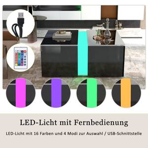 Couchtisch mit LED Epimetheus Ⅱ Schwarz - Holzwerkstoff - Metall - 70 x 16 x 81 cm
