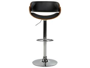 Tabouret de bar BAKU Noir - Chêne foncé - Argenté