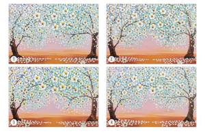 Tableau peint Sweet Summer Evening Orange - Blanc - Bois massif - Textile - En partie en bois massif - 120 x 80 x 4 cm