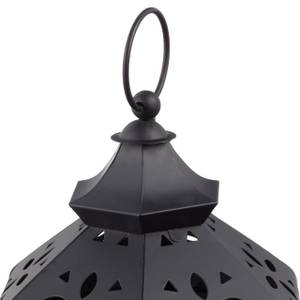 Jeu de lanternes métalliques Noir - Verre - Métal - 24 x 43 x 20 cm