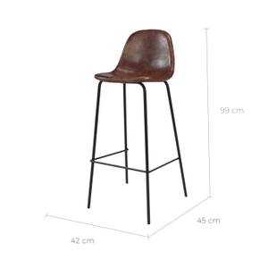 Tabouret de bar Henrik (Lot de 2) Marron foncé