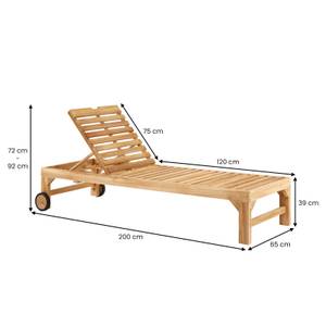 Sonnenliege GRANADA Braun - Massivholz - 65 x 39 x 200 cm