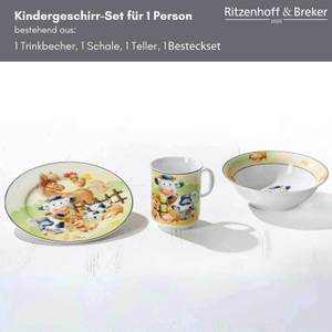 Kindergeschirr-Set Hoftiere 7-teilig Ton - Porzellan - 1 x 1 x 1 cm