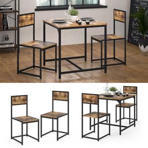 Esszimmerstuhl Fyrk 2er Set Schwarz - Braun - Holzwerkstoff - 40 x 90 x 40 cm