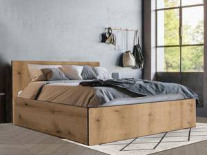 Bett mit Bettkasten ELPHEGE Grau - Holzwerkstoff - 155 x 87 x 196 cm