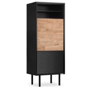 Regale LOFTY TV/HiFi-Einlage Schwarz - Eiche Dekor