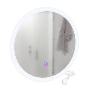 Badspiegel mit LED-Beleuchtung Weiß - Glas - 50 x 50 x 3 cm