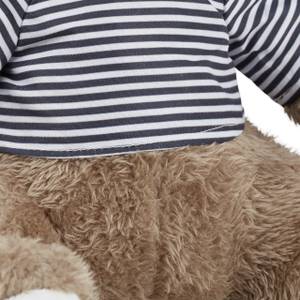 Butoir de porte ours en peluche Noir - Marron - Blanc - Fibres naturelles - Textile - 22 x 21 x 15 cm