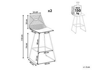 Tabouret de bar BISBEE Noir - Argenté