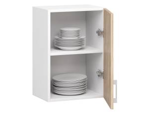 Meuble de Cuisine haut LIMA 40 1T Marron - Blanc - Bois manufacturé - 40 x 58 x 31 cm