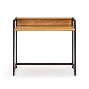 Schreibtisch Naia 1 Regal Eiche/Schwarz Braun - Holzwerkstoff - 105 x 92 x 56 cm