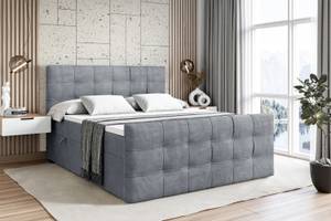 Boxspringbett SOLARIO Hellgrau - Breite: 140 cm - H4