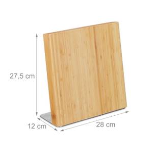 Bambus Messerblock magnetisch Braun - Bambus - Metall - 28 x 28 x 12 cm