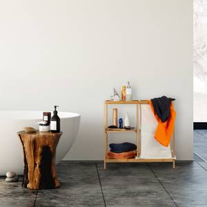 Etagère salle de bain corbeille à linge Beige - Marron - Bambou - Bois manufacturé - Textile - 68 x 65 x 33 cm