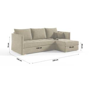 Ecksofa Eckcouch Hamburg L Form Couch Braun - Ecke davorstehend rechts