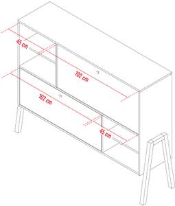 Kommode groß SPOT Weiß - Holzwerkstoff - 160 x 122 x 40 cm