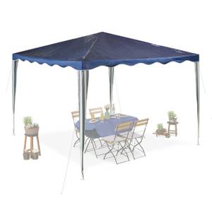 Dunkelblauer Pavillon 3x3 m Blau - Weiß - Metall - Kunststoff - 300 x 250 x 300 cm