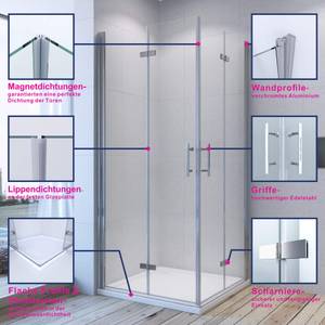 Eckdusche mit Falttüren barrierefrei 70 x 90 cm