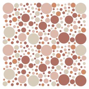 Aufkleber Deko Punkte Kreise Set Dots Beige - Altrosa - Orange - Rot