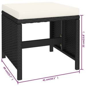 Mobilier de jardin (lot de 6) 3006578 Noir - Métal - Matière plastique - Polyrotin - 60 x 74 x 123 cm