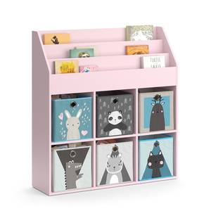 Bücherregalset Luigi türkis/grau Pink - Holzwerkstoff - 107 x 114 x 31 cm