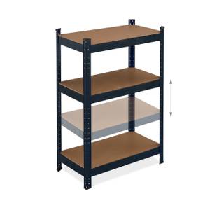 Étagère noire à 5 niveaux Beige - Noir - Bois manufacturé - Métal - Matière plastique - 70 x 180 x 45 cm